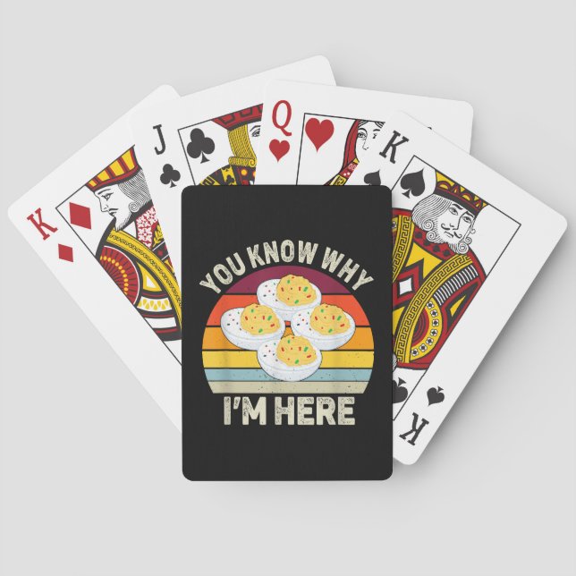 Funny Thanksgiving Deviled Eggs You Know Why I'm H Playing Cards (Back)