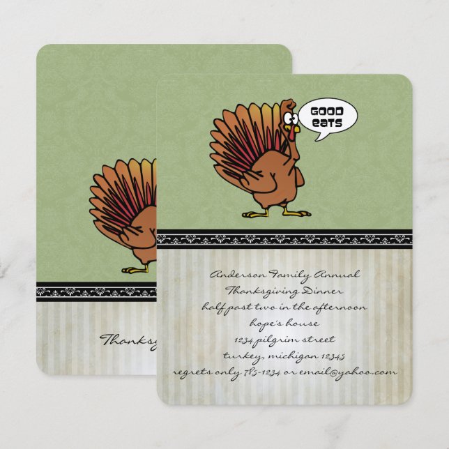 Funny Thanksgiving Dinner Invitation (Front/Back)