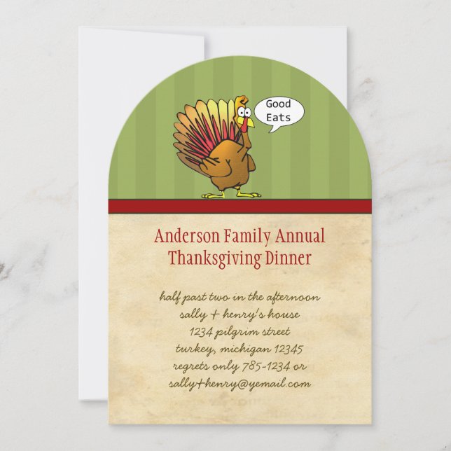 Funny Thanksgiving Dinner Invitation (Front)