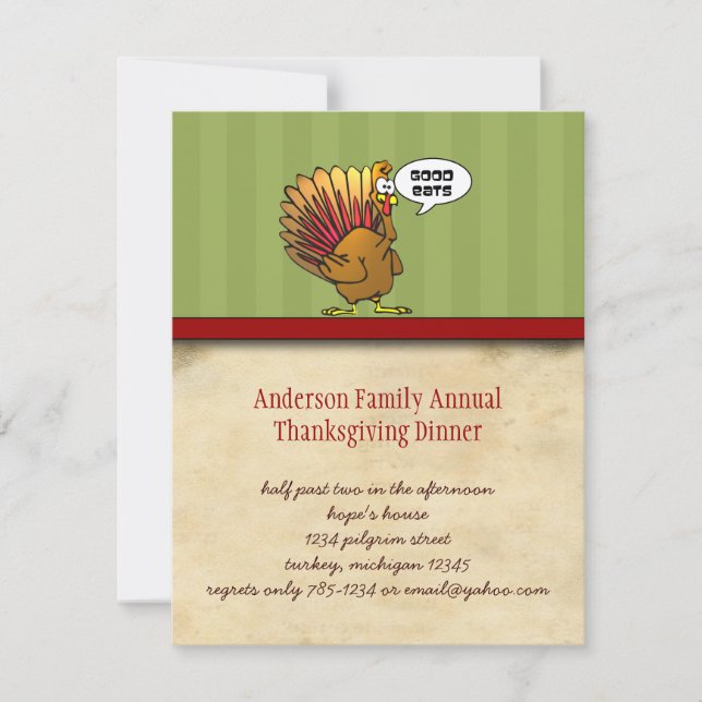 Funny Thanksgiving Dinner Invitation (Front)