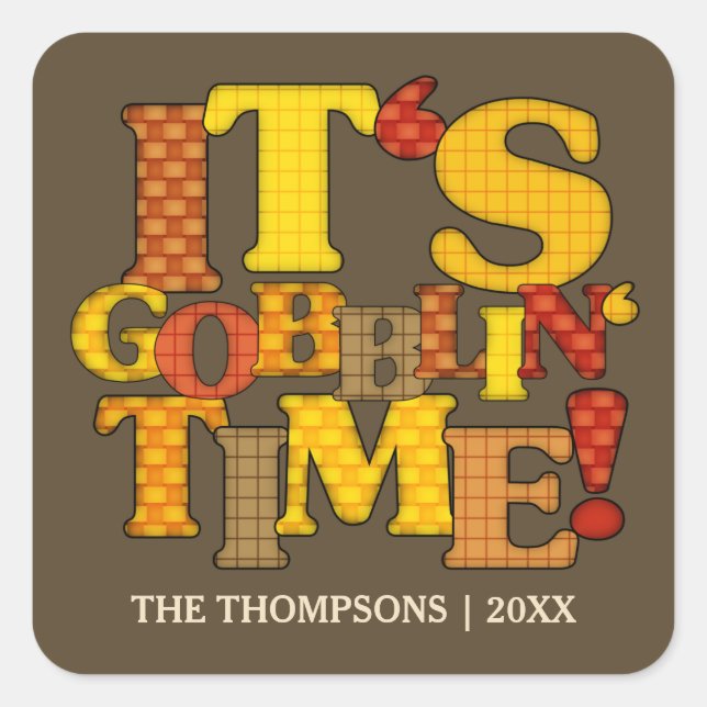 Funny Thanksgiving Dinner Square Sticker (Front)