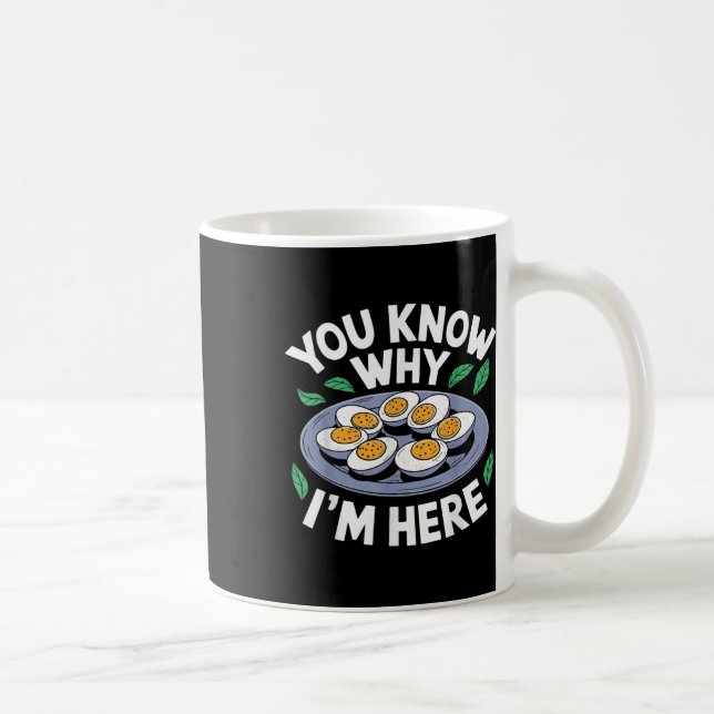 Funny Thanksgiving Dinner You Know Why Im Here Ret Coffee Mug (Right)