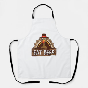Funny Thanksgiving Eat Beef Turkey Humour Gift Apron