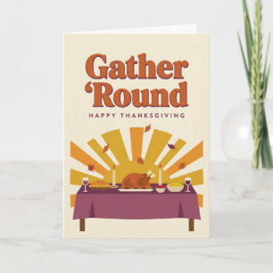 Funny Thanksgiving Family Dinner Fall Celebration Card