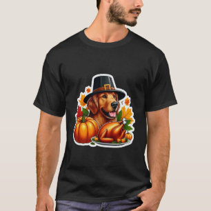 Funny Thanksgiving Flat-Coated Retriever Dog Owner T-Shirt