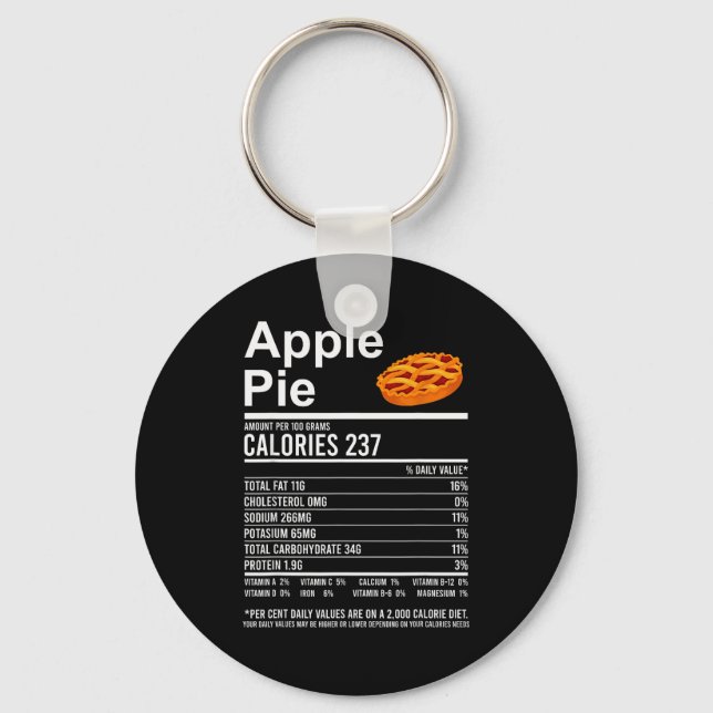 Funny Thanksgiving Food Apparel, E Nutrition Facts Key Ring (Front)