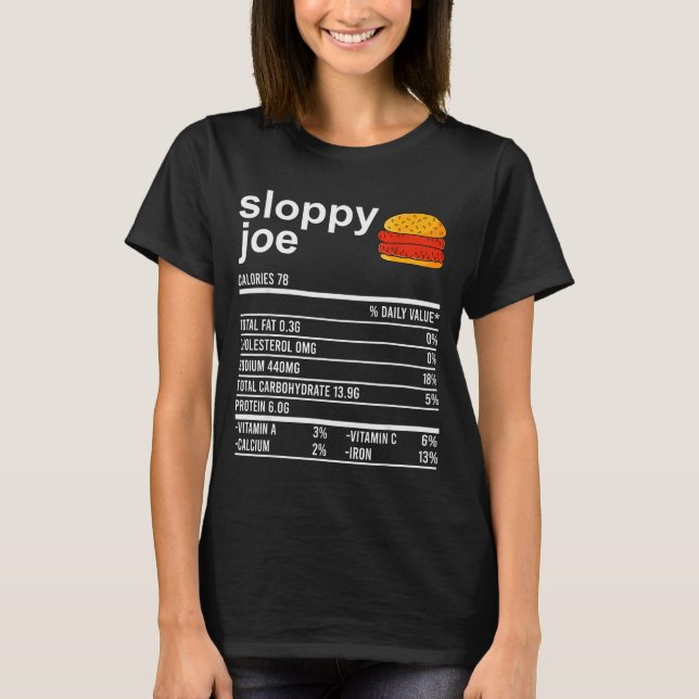 Funny Thanksgiving Food Apparel, Sloppy Joe Nutrit T-Shirt (Front)