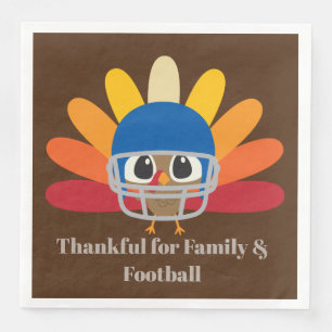 Funny Thanksgiving football turkey party Napkin