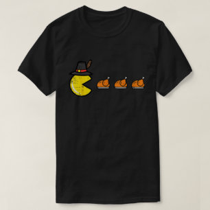 Funny Thanksgiving Gamer Turkey Pacman Shirt