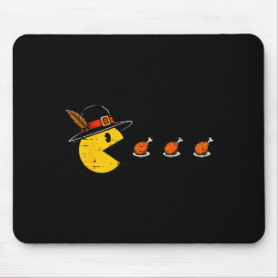 Funny thanksgiving gaming eating turkey leg gamer mouse mat