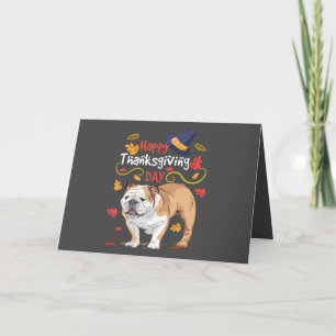 Funny Thanksgiving Gifts For English Bulldog Holiday Card