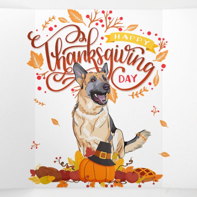 Funny Thanksgiving Gifts  German Shepherd Dog Tri-Fold Announcement (Inside Middle)