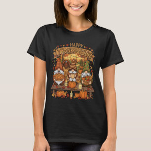 Funny Thanksgiving Gnome Squad With Festive Autumn T-Shirt