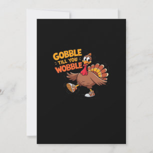 Funny Thanksgiving - Gobble Till You Wobble Classi Holiday Card