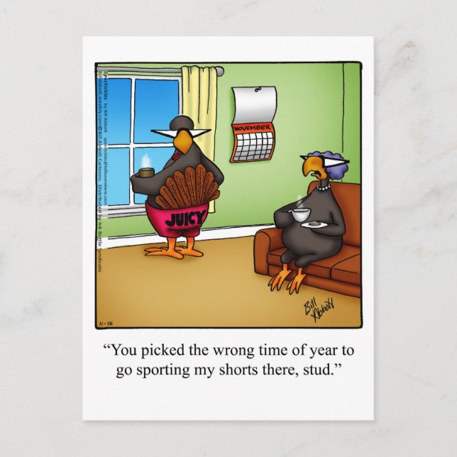 Funny Thanksgiving Holiday Postcard (Front)