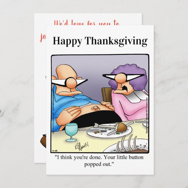 Funny Thanksgiving  Humor Invitations (Front/Back)