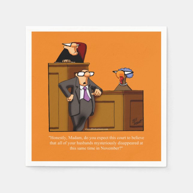 Funny Thanksgiving Humour Cocktail Napkins (Front)
