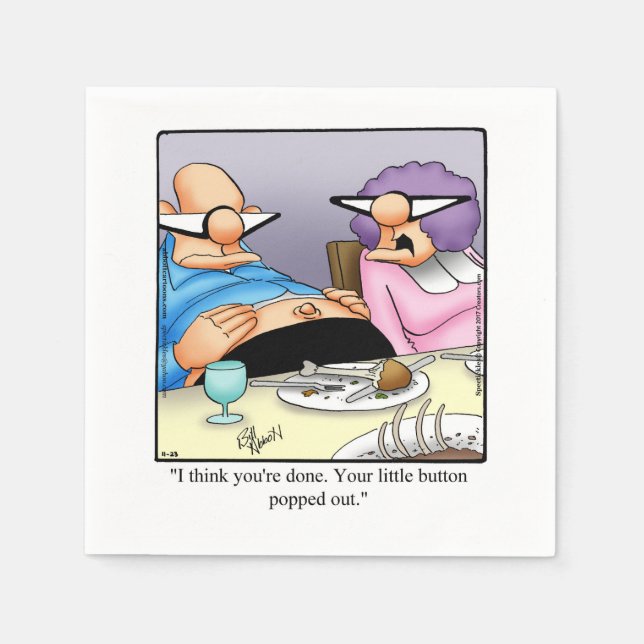 Funny Thanksgiving Humour Cocktail Napkins (Front)