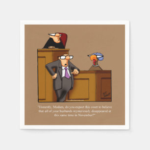 Funny Thanksgiving Humour Cocktail Napkins