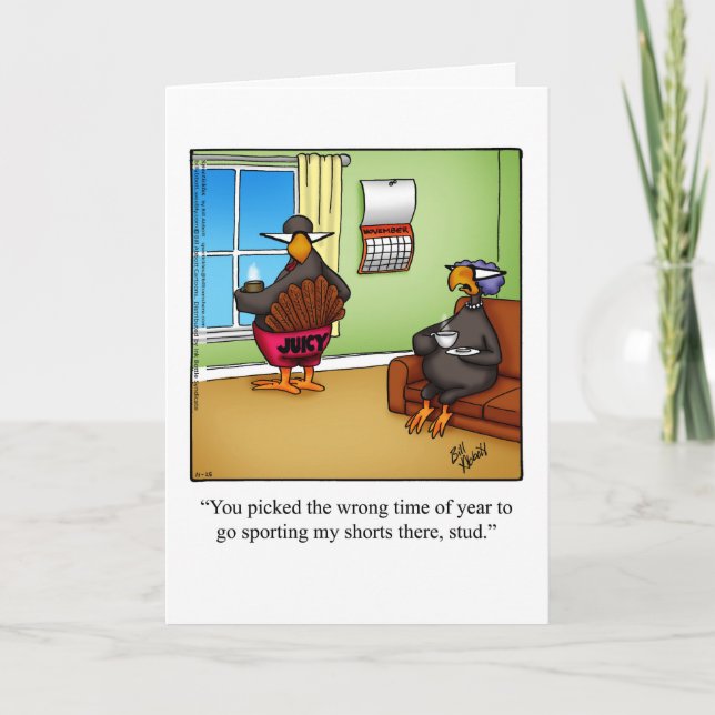 Funny Thanksgiving Humour Greeing Card (Front)