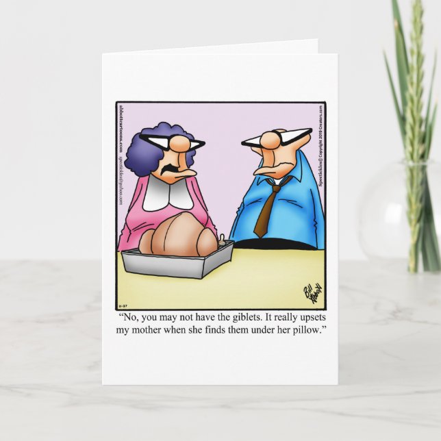Funny Thanksgiving Humour Greeting Card (Front)