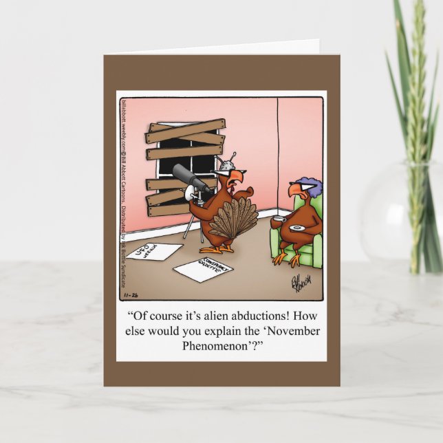 Funny Thanksgiving Humour Greeting Card (Front)