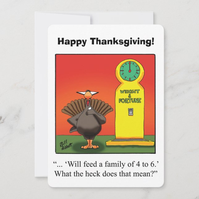 Funny Thanksgiving Humour Greeting Card  (Front)