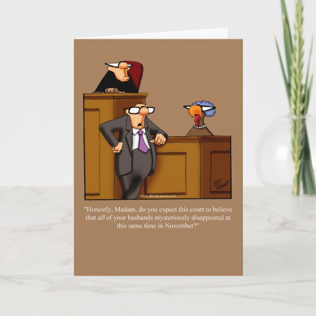 Funny Thanksgiving Humour Greeting Card (Front)