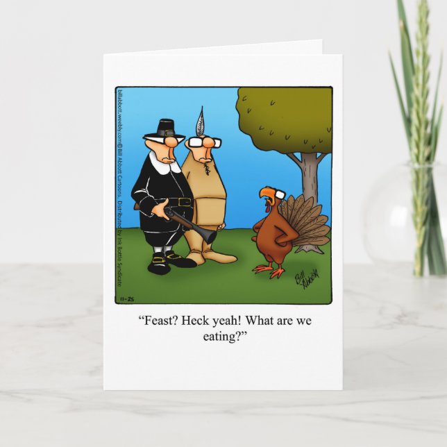Funny Thanksgiving Humour Greeting Card (Front)