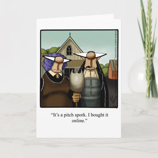 Funny Thanksgiving Humour Greeting Card (Front)