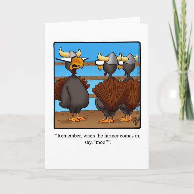 Funny Thanksgiving Humour Greeting Card (Front)