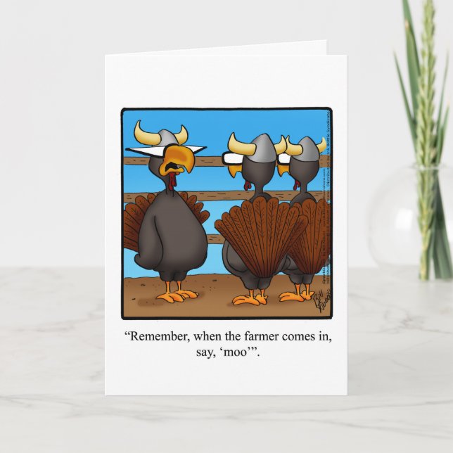 Funny Thanksgiving Humour Greeting Card (Front)