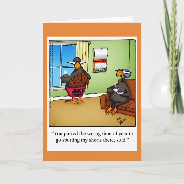 Funny Thanksgiving Humour Greeting Card (Front)