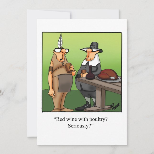 Funny Thanksgiving Humour Holiday Card (Front)
