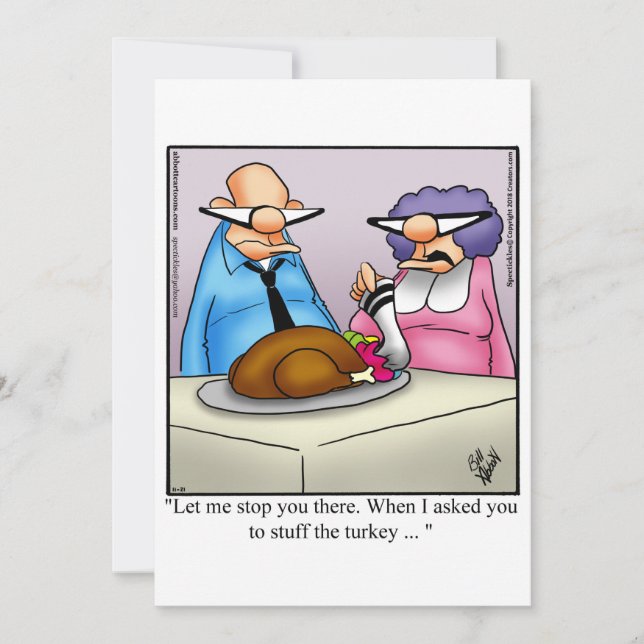 Funny Thanksgiving Humour Holiday Card (Front)