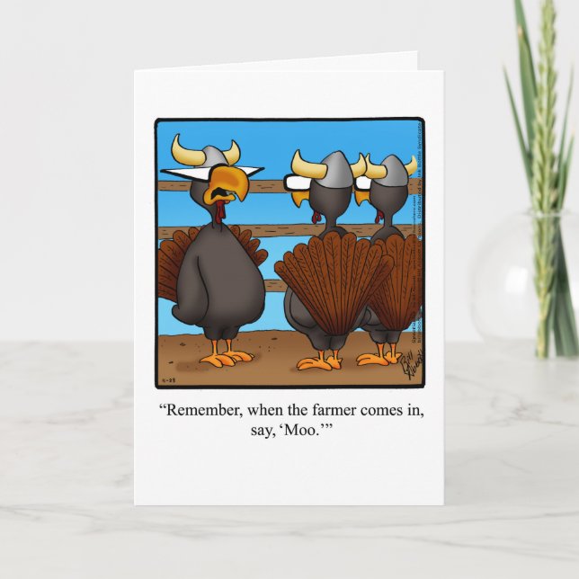 Funny Thanksgiving Humour Holiday Card (Front)
