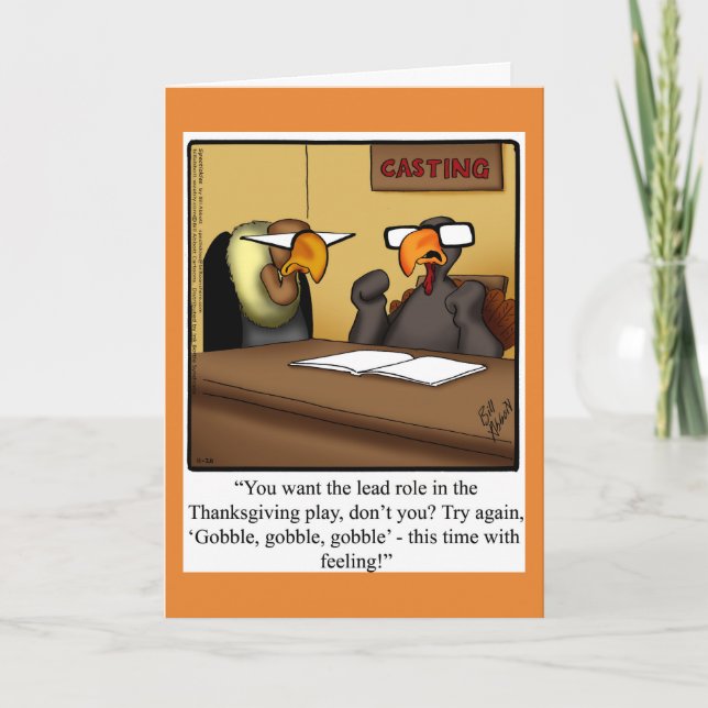 Funny Thanksgiving Humour Holiday Greeting Card (Front)
