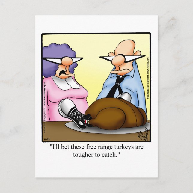 Funny Thanksgiving Humour Holiday Postcard (Front)