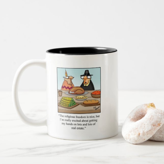 Funny Thanksgiving Humour Mug Gift (With Donut)