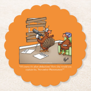 Funny Thanksgiving Humour Paper Coaster