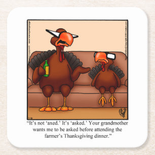 Funny Thanksgiving Humour Party Coasters