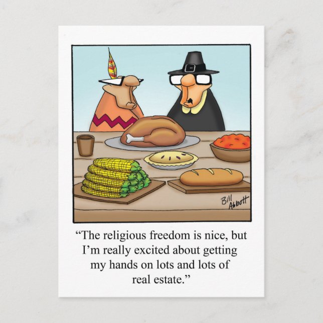 Funny Thanksgiving Humour Postcard (Front)