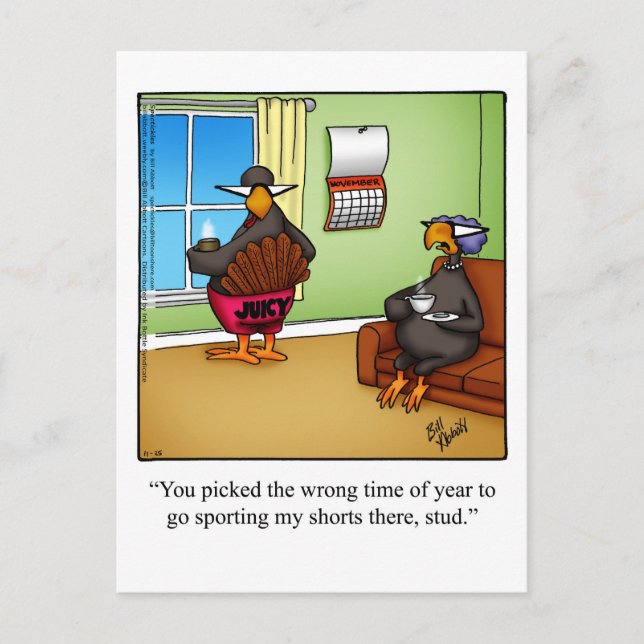 Funny Thanksgiving Humour Postcard (Front)