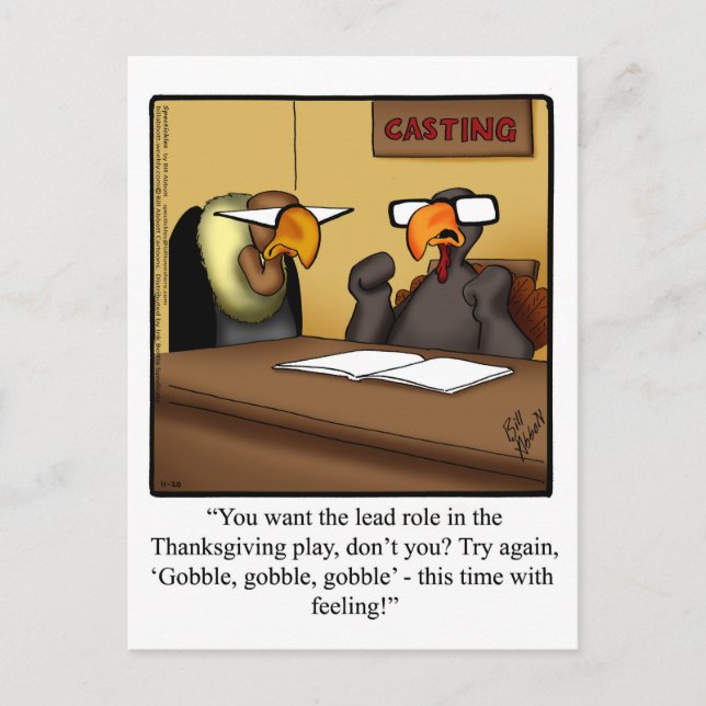 Funny Thanksgiving Humour Postcard (Front)