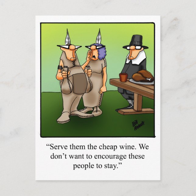 Funny Thanksgiving Humour  Postcards (Front)