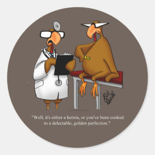 Funny Thanksgiving Humour Round Stickers
