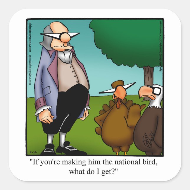 Funny Thanksgiving Humour Stickers (Front)