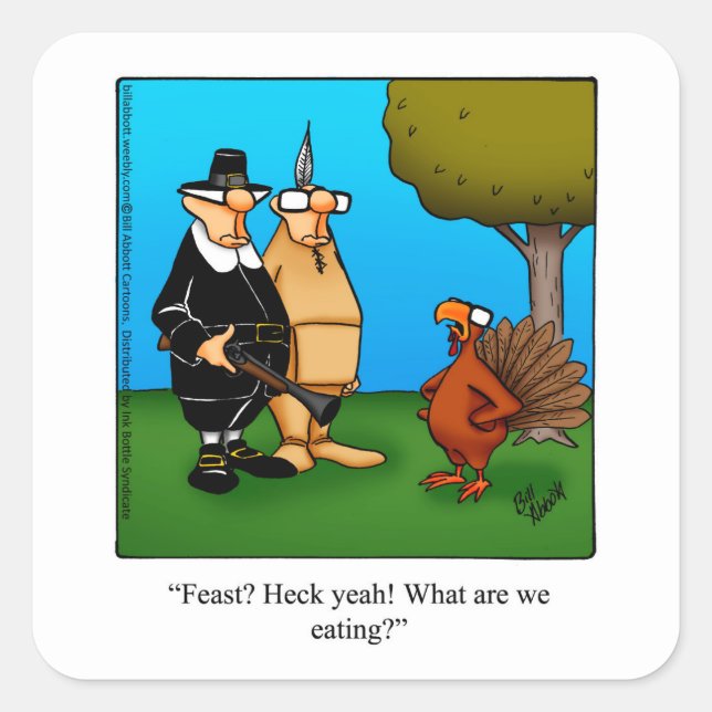 Funny Thanksgiving Humour Stickers (Front)