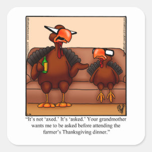 Funny Thanksgiving Humour Stickers