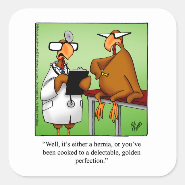 Funny Thanksgiving Humour Stickers (Front)